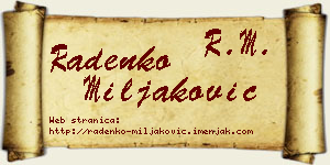 Radenko Miljaković vizit kartica